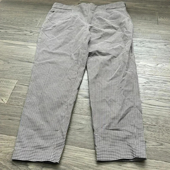 ZARA |  Brown and blue gingham patterned ankle pants - Picture 2 of 11